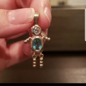 Birthstone charm silver